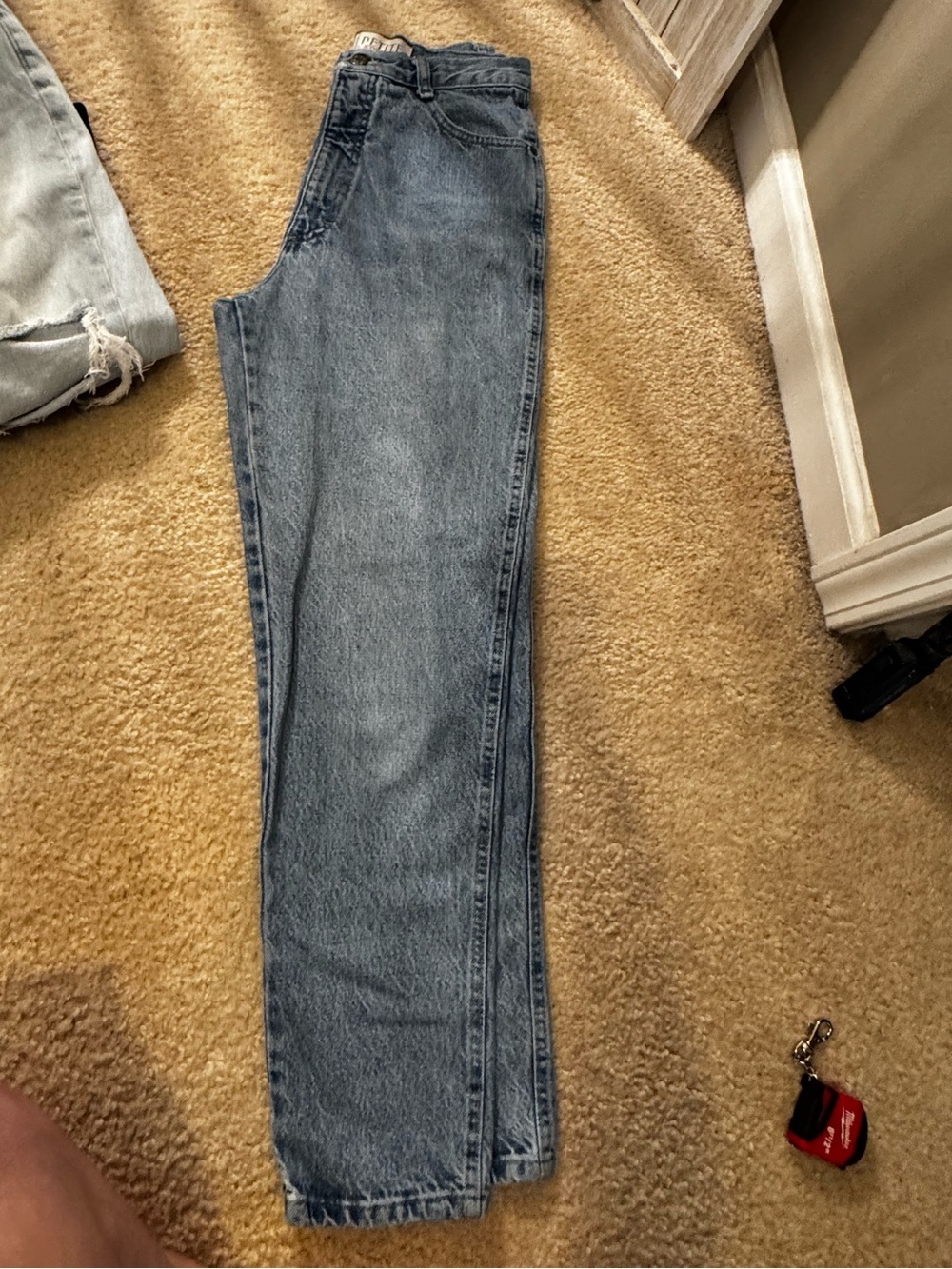 Petite Sophisticate Light Blue Straight Leg Jeans